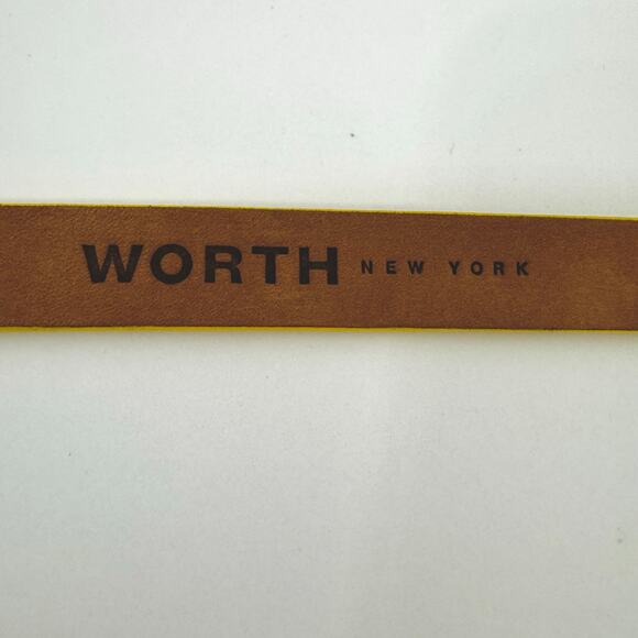 Worth Embossed Leather Waist Belt Yellow S Made in USA - Picture 10 of 10